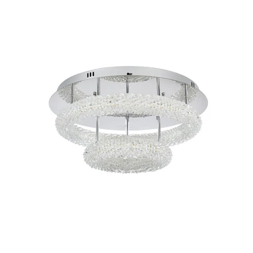 Elegant Lighting Bowen 22" 2-Light Metal Adjustable LED Flush Mount in Chrome - Picture 5 of 10