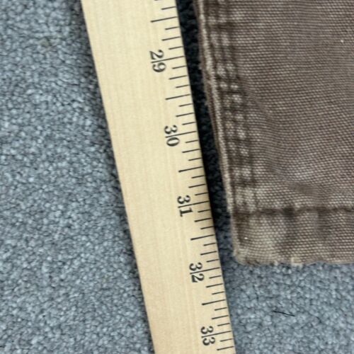 Carhartt Dungarees Adult 38x32 Brown Overalls Quilted Duck Bib Double Knee Mens - Picture 7 of 12