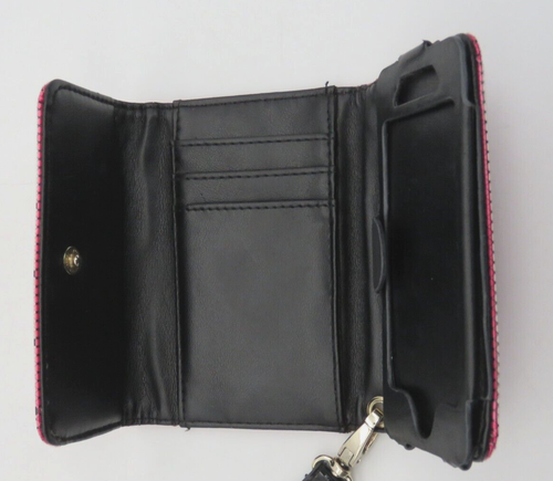 VICTORIA'S SECRET Credit Card Wallet Clutch Wristlet iPhone 5 Case Pink Black - Picture 6 of 12