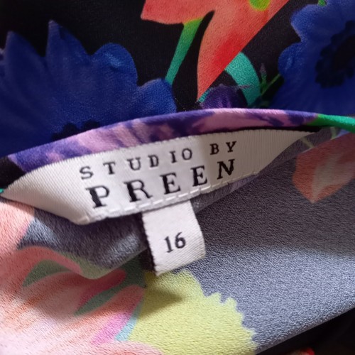 Studio by Preen TOP MULTICOLORE FLOREALE CON VOLANT taglia UK 16 PREZZO AL PUBBLICO £ 45 - Foto 8 di 9