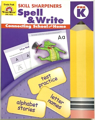 Skill Sharpeners Spell & Write PreK: Letter Recognition & Writing Skills