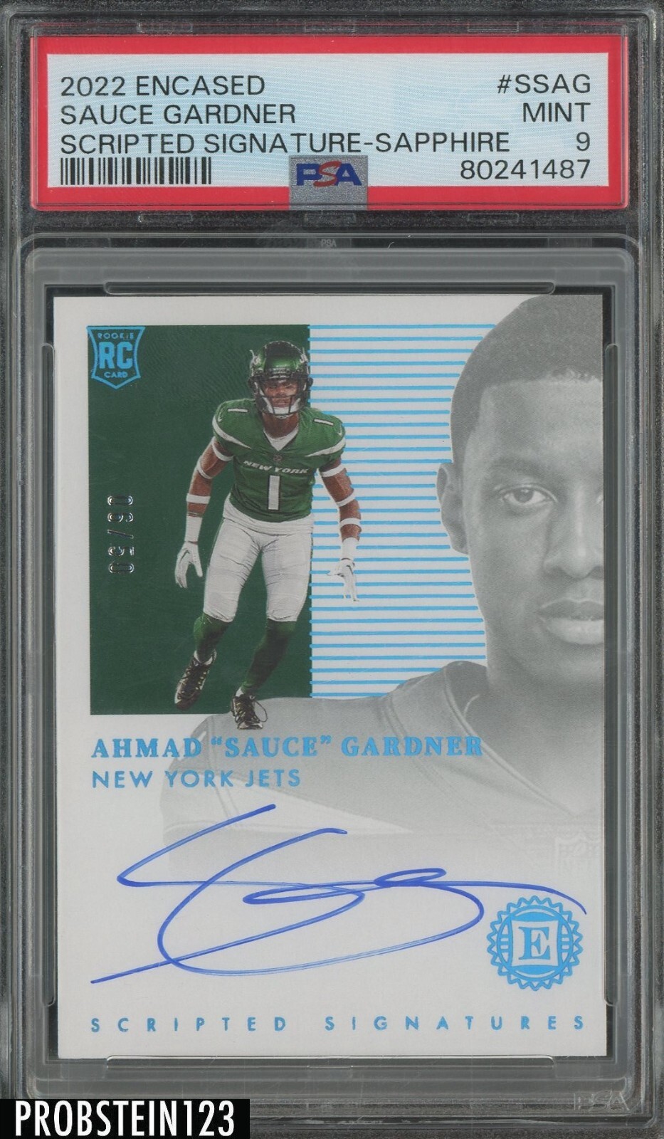 Sauce Gardner Panini Encased Scripted Signatures #SSAG Sapphire