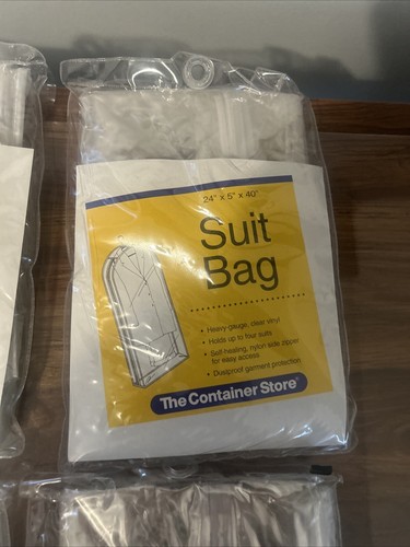 The Container Store Suit Bag Lot Of 4 New 24x5x40 Nylon Heavy Gauge 2001 - Picture 3 of 8