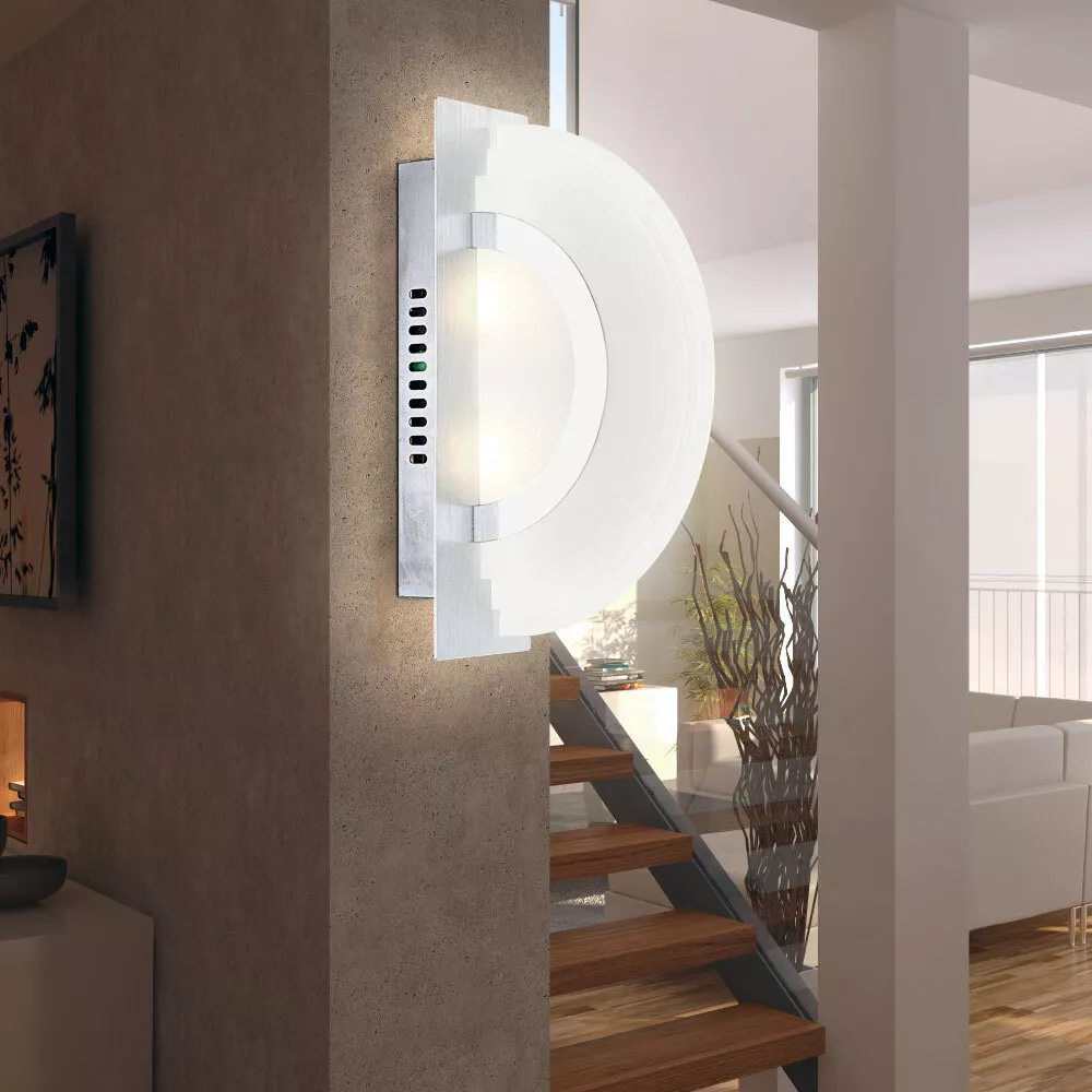 LED Design Wand Spot Leuchte Zimmer Ess ALU eBay Big Light Glas Wohn Flur Lampe 
