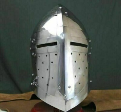 18 GA Medieval Bascinet Hounskull Helmet Battle Warrior Steel Helmet