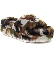J/ SLIDES Bryce Camo Shearling Slip On Platform Sandals Camouflage Slippers * 8 