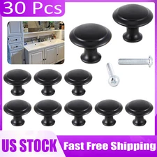 30 Pack Cabinet Knobs Matte Black Stainless Steel Kitchen Bathroom Cabinet Pulls
