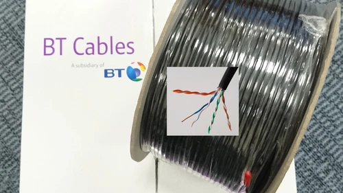 5M BLACK CAT5e CABLE 4 PAIR 8 Core BT Spec CW1724 2 SOLID COPPER TELEPHONE 1308