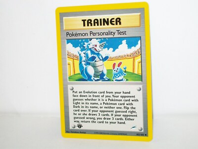 Pokemon Personality Test 102/105 1995-2000 Neo Destiny Trainer 1st Edition Mint | eBay Pokemon Personality Test 102/105 1995-2000 Neo Destiny Trainer 1st Edition Mint | eBay