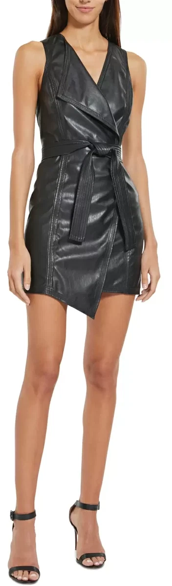 Bcbg metallic hotsell faux wrap dress