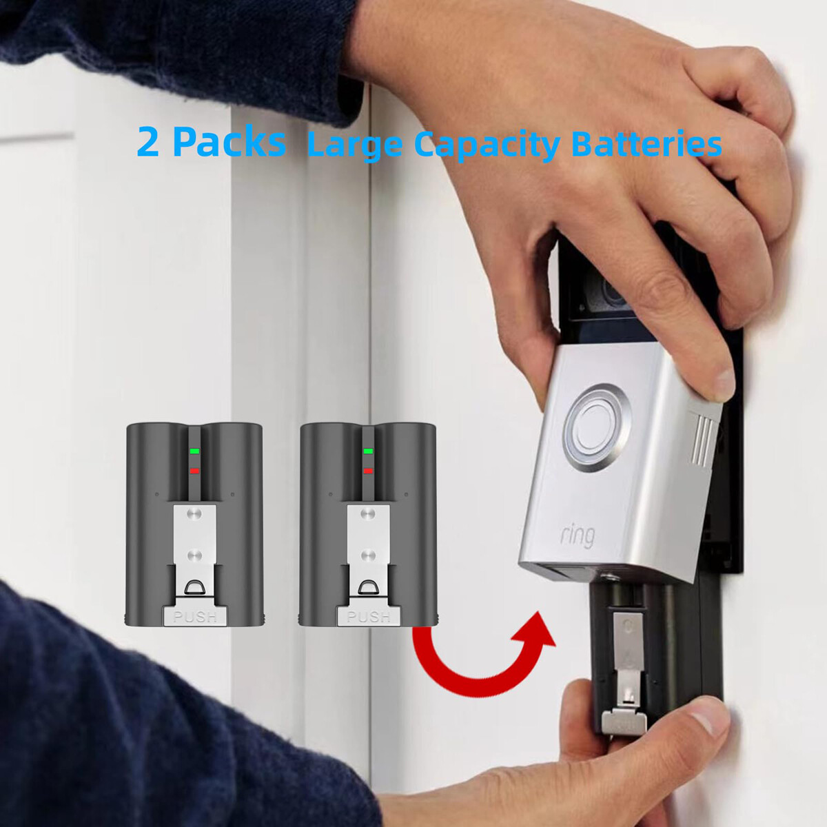 Ring Battery Bisoff 2Pack Rechargeable Battery For Ring Video