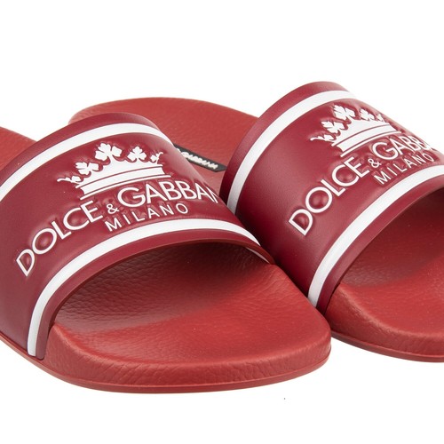 DOLCE & GABBANA Krone Logo Sandalen Schuhe CIABATTA Rot Weiß 41 UK 7 US 8 12360 - Bild 3 von 6