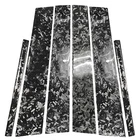 6PCS Forged Carbon Fiber Window Pillar Panel Cover Trim Fits 13-17 Accord Sedan