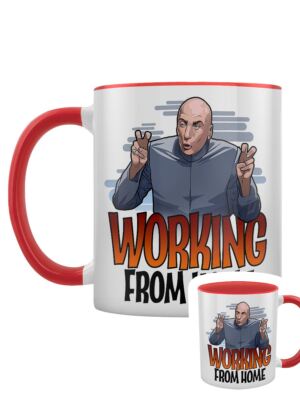 Working From Home Tasse rot innen zweifarbig