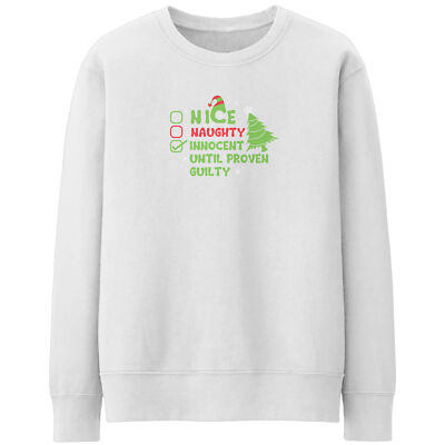 Schönes Naughty Innocent Until Proven Guilty Weihnachtssweatshirt lässig Her Xma...