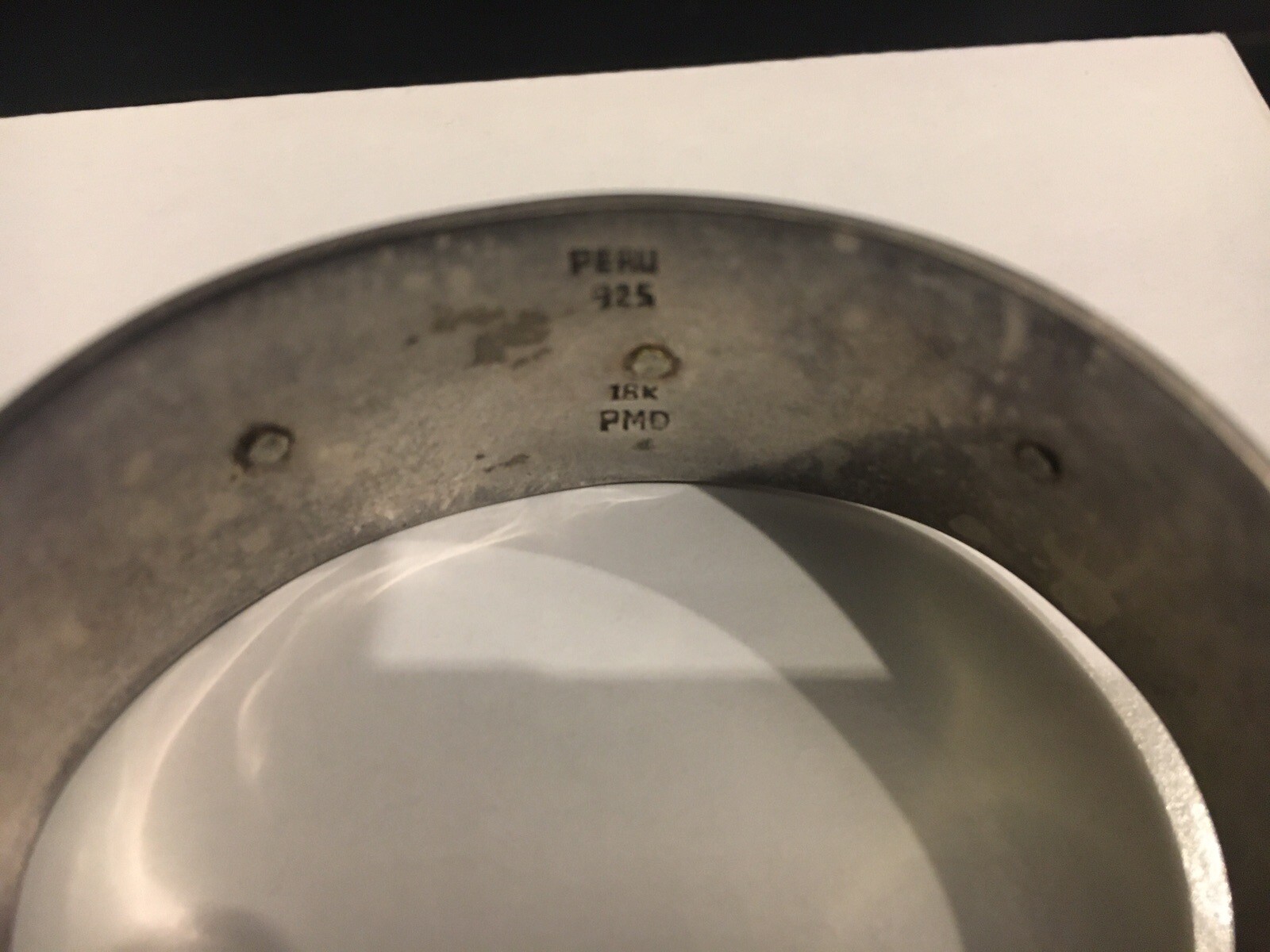 Rare Authentic Peruvian Silver Cuff Bracelet With… - image 6