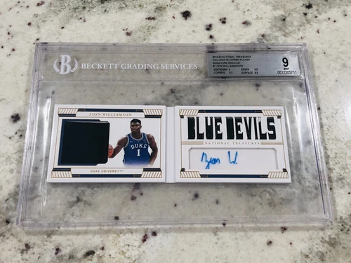 2019-20 National Treasures Zion Williamson RPA Jersey Auto BGS 9 9.5 Rare /32 !