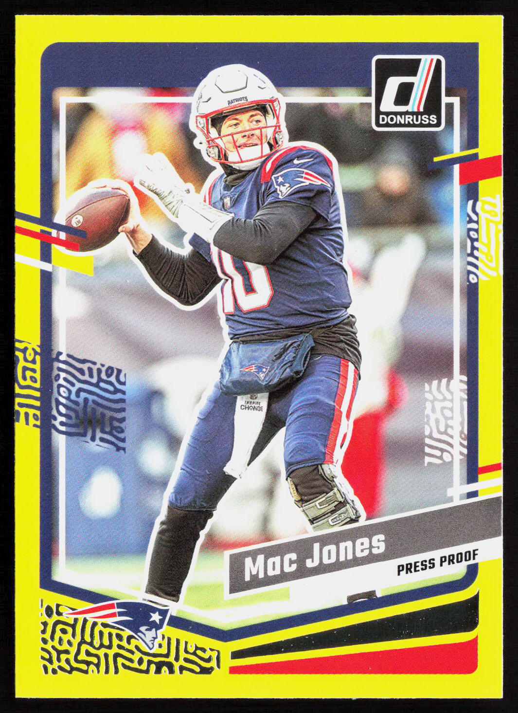 2023 Donruss Press Proof Yellow Mac Jones #206 New England Patriots