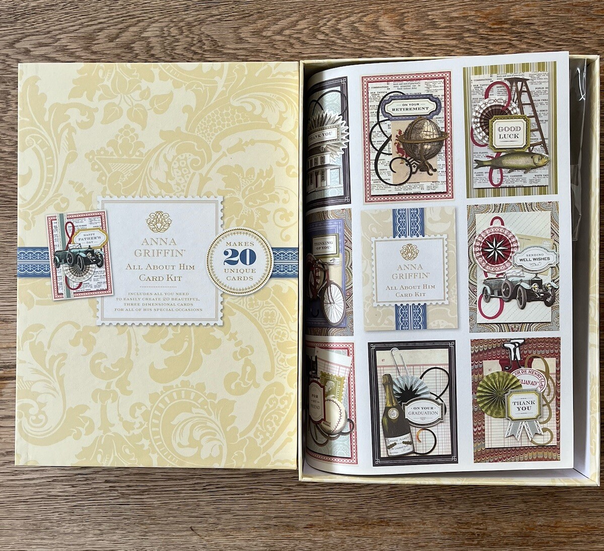 Anna Griffin All About Him Card Making Kit Makes 20 NEW