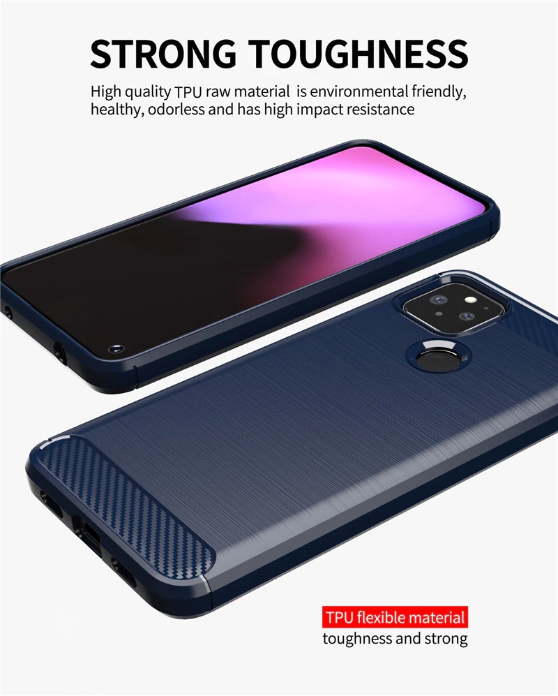 Image 3 - For Google Pixel 4a - Shockproof Carbon Fiber Soft TPU Case