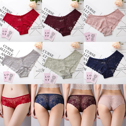 3 Stck. nahtlose Unterwäsche Damen-Höschen Baumwolle niedrige Taille Satin Seide Spitze UK - Bild 19 von 19