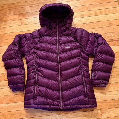 Women M  LL Bean Ultralight 850fill  Down Jacket water-repellent  DownTeck hood