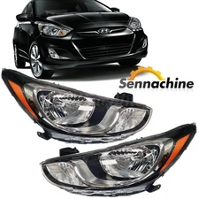 Chrome Housing Halogen Headlights Headlamps For Hyundai Accent 2012 2013 2014