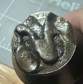 1968 Cancelled Proof Die melted 25c quarter With lots of Details