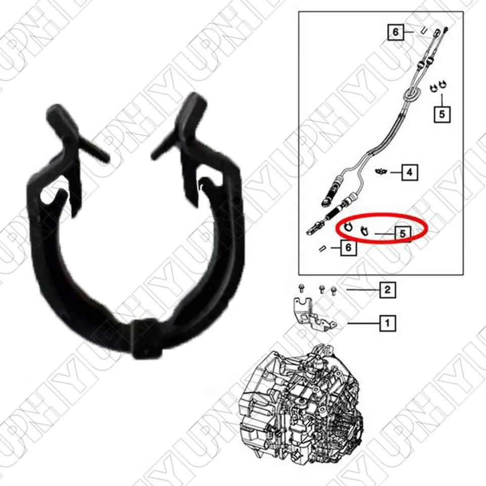 2x Transfer Case Shift Cable Retainer Clips 68018106AA For Jeep Wrangler JK - Image 2 of 4