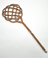 Battoir à tapis en rotin tressé,  vintage - B64