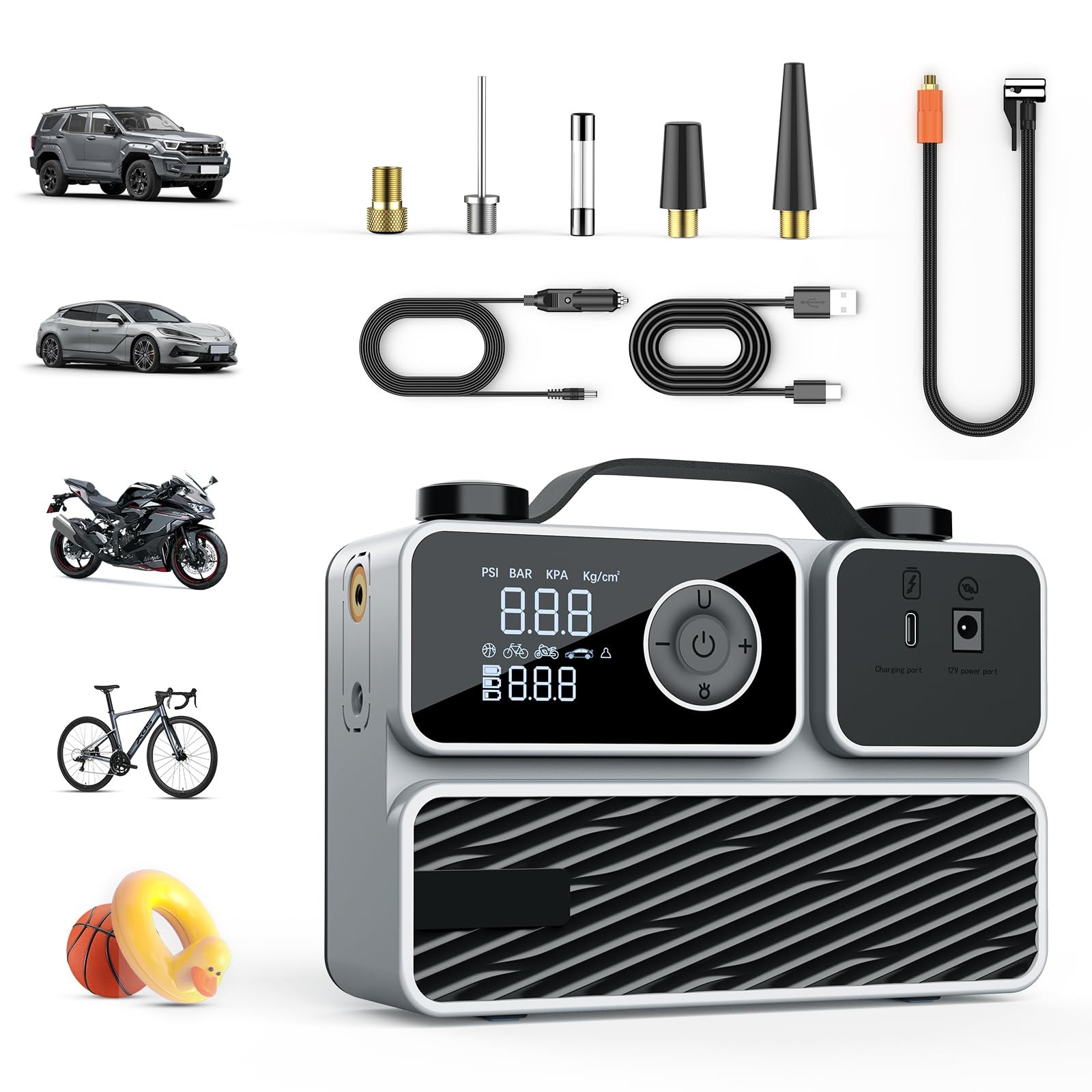 Tire Inflator Portable Air Compressor, Air Pump for Car Tire