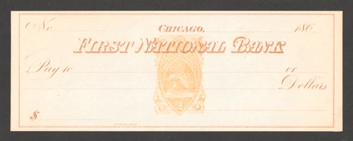 Scott # RN-B1, Unused, Revenue Stamped Paper, First National Bank, Chicago, IL