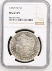 1882 CC Morgan Silver Dollar NGC MS-63  PL