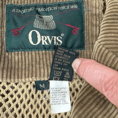 Vintage Orvis Jacke Herren Medium Safari Sambesi Feld Leder Ellenbogen Patch hellbraun - Bild 3 von 14