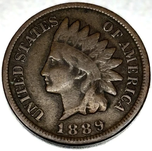 1889 Indian Head Cent VG Very Good Condition Penny 1c Cent - 0605