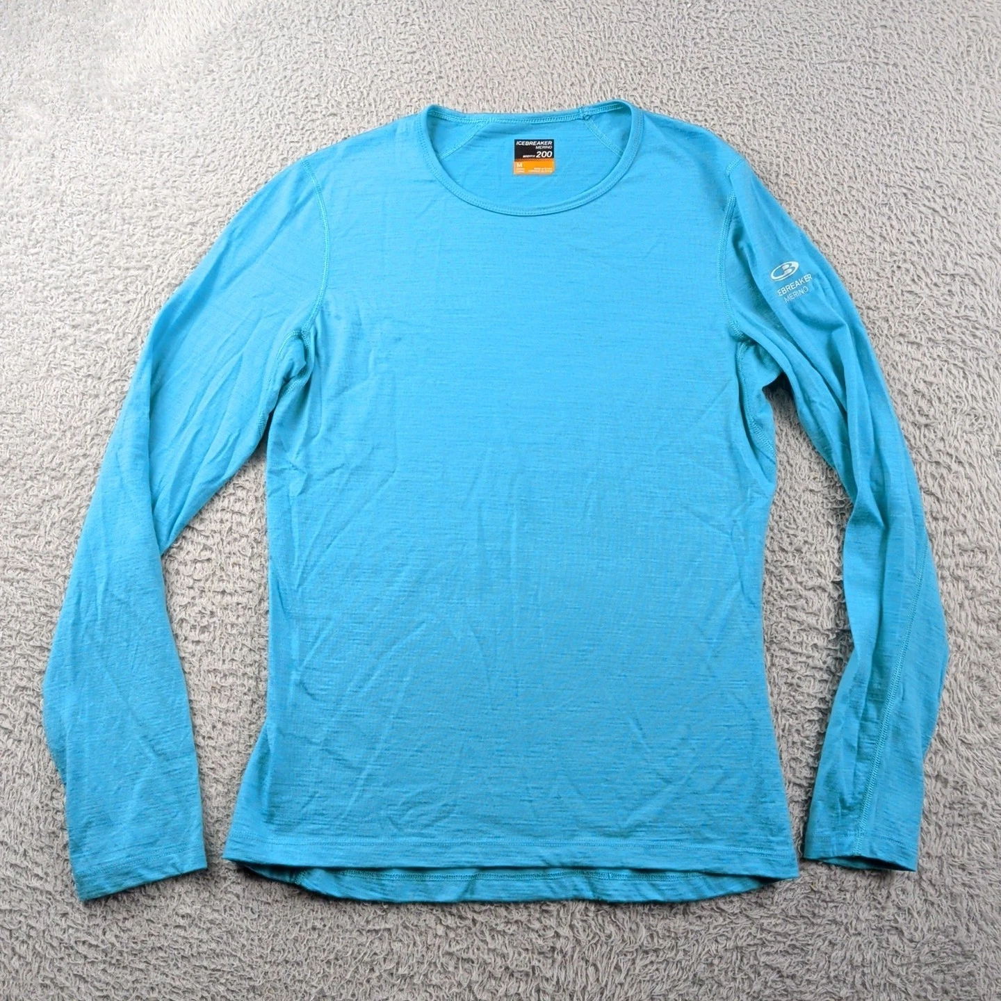Ice Breaker Merino Shirt Womens M Teal Body Fit Baselayer Wicking Wool 200