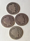 Set 4 1899, 1903,1904, 1906 Barber Dimes 10c Ungraded Circulated Silver US Coin