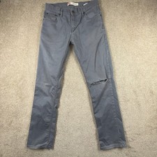 Levi's 511 Slim Pants Boys 18 29x29 Gray Cotton Stretch Straight Leg Distressed