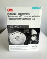 3M  N95 Particulate Respirator Face Mask - White (20 Pack)