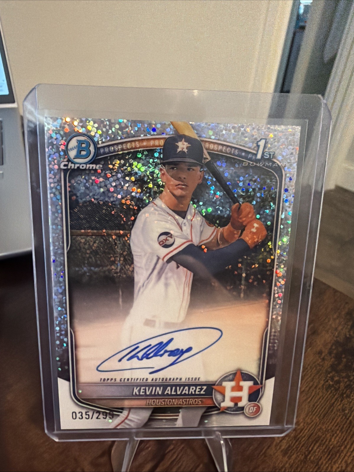 2025 Bowman Chrome Kevin Alvarez #CPA-KA Speckle Auto /299 Houston Astros