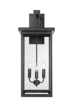 ML Lighting 42606-PBK 30" Modern Outdoor Steel Wall Sconce Powder Coat Black