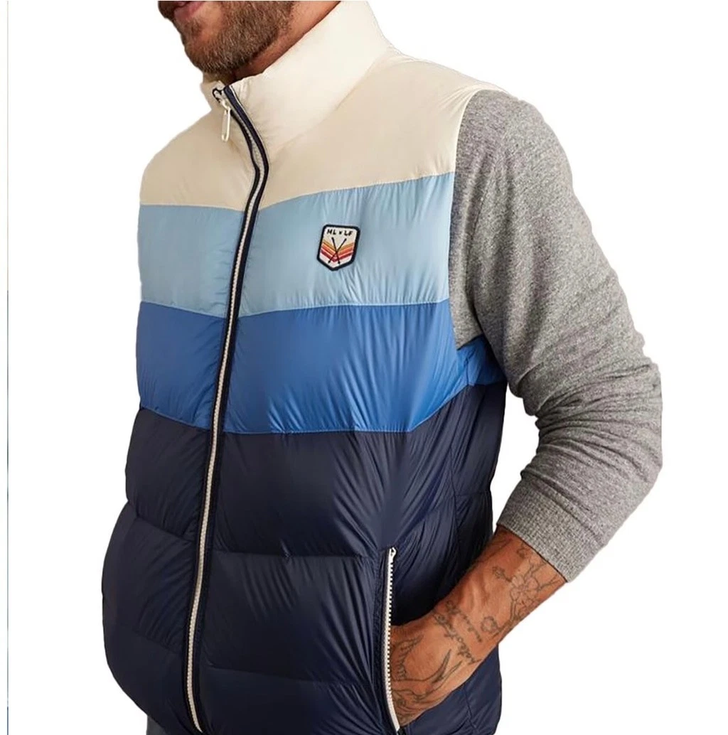 Marine Layer Men’s Archive Boreal Outdoor Puffer Vest Colorblock Blues size Med image 5