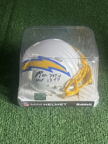 Ron Mix Signed San Diego Chargers Mini Helmet HOF 1979 Beckett COA BAS
