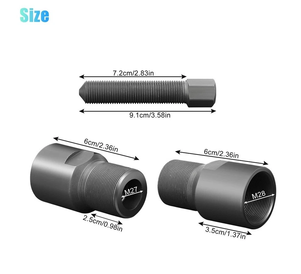 27mm 28mm 16mm Motorcycle Flywheel Puller Magneto Stator Engine Repair Tool 3Way Foto 3 de 4