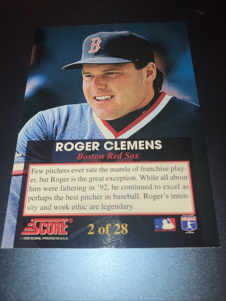 1993 Score Franchise #2 Roger Clemens - Image 2 of 2