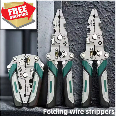 Foldable Wire Stripper Crimper Cutter Multi Tool for Electricians