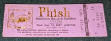 Phish PTMB Jim Pollock Ticket Stub 12/31/97  Madison Square Garden MSG NYC NYE