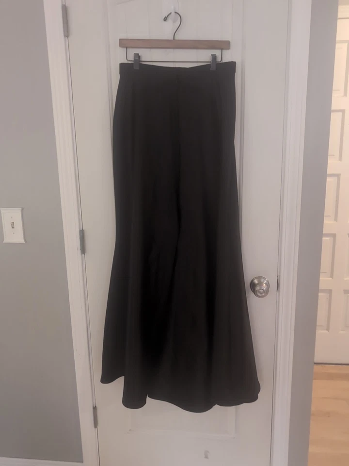 Tadashi Black Satin Maxi Skirt Size US 12 Formal Long Evening Cocktail HOCO Prom - Image 2 of 4