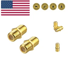Coaxial Cable Connector, RG6 Coax Cable Extender F-Type Gold Plated Adapter F...