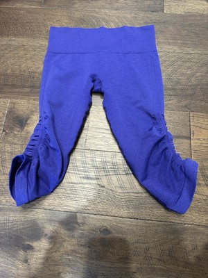 Lululemon In The Flow Q5 Cropped Leggings Compression Rouched Purple Size 6